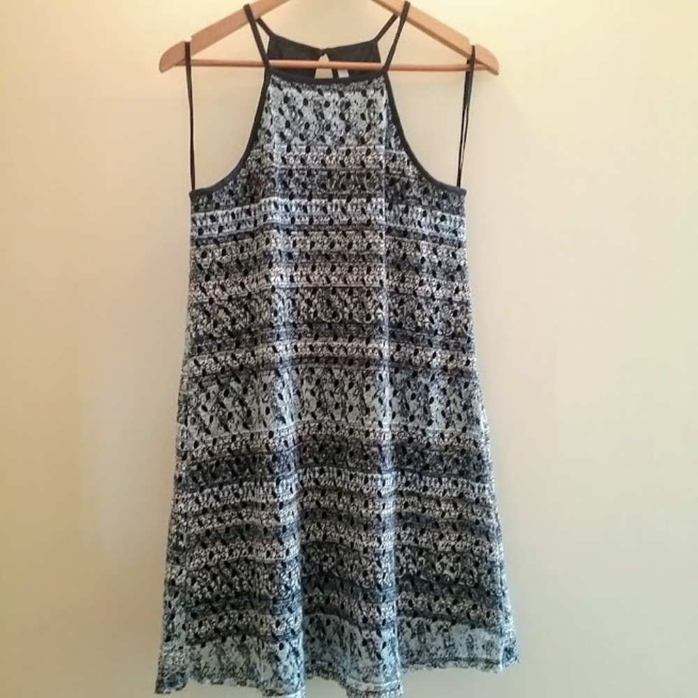 love, Fire | Navy blue dress crochet overlay boho